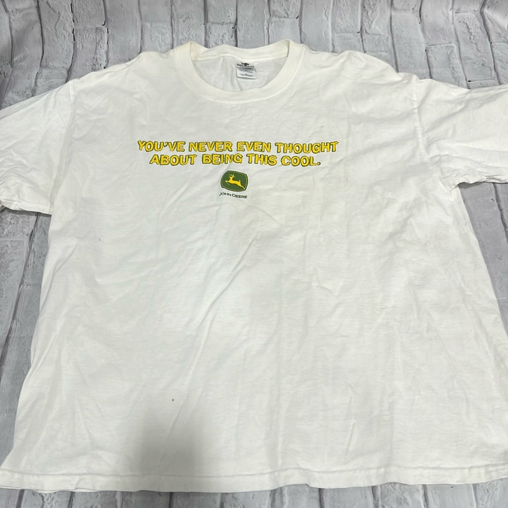 Bundle of 2 John Deere tshirts XL sharpie T on tag